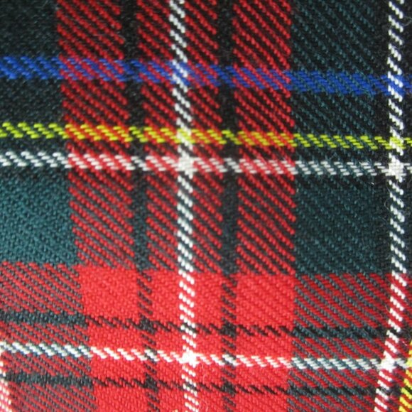 Vtg Lands End Womens P 8 Red Green Tartan Plaid Wool Pleated Midi Skirt Scotland - Picture 4 of 11